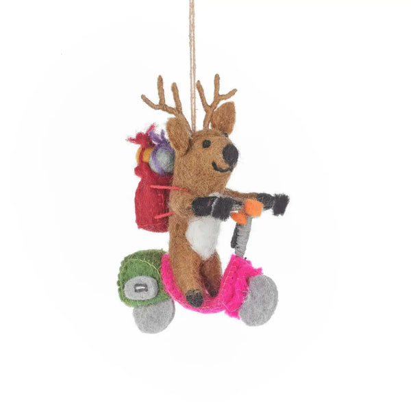Scooter Reindeer Tree Hanging Decoration
