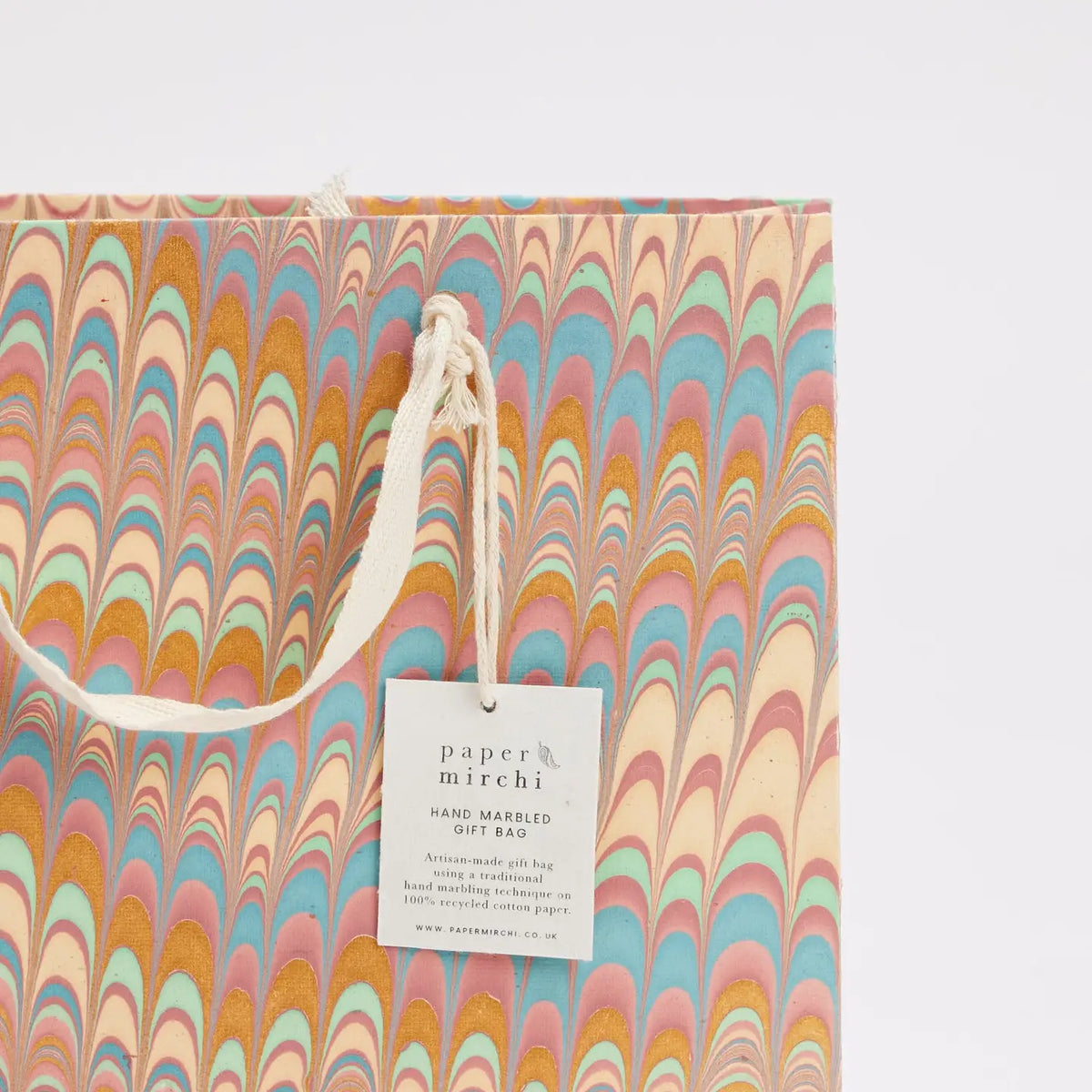 Medium Hand Marbled Celebration Gift Bags - Bouquet Design