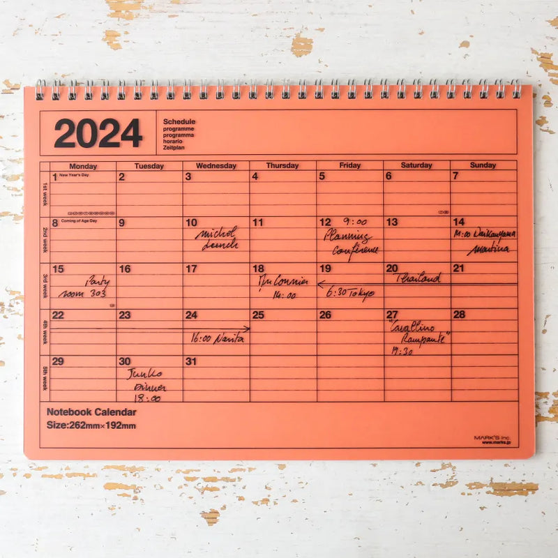 Mark's Tokyo Edge 2024 Notebook Calendar Small