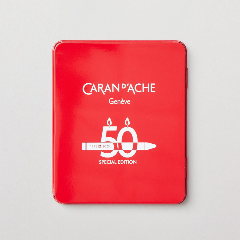 Caran d'Ache Neocolor II Aquarelle Wax Pastels Tin Set of 10  - 50 Years Special Edition - Dark Set