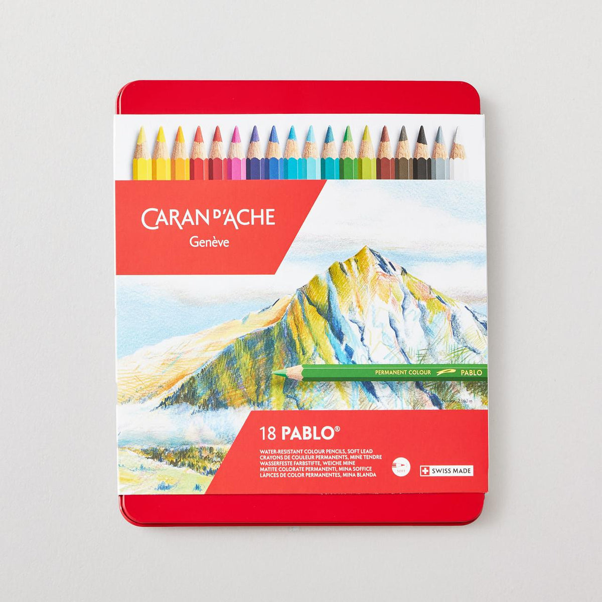 Caran d'Ache Pablo Water Resistant Colour Pencils Assorted Tin of 18