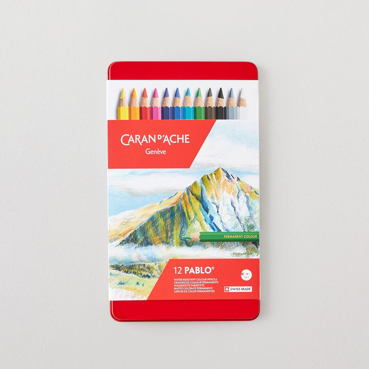 Caran d'Ache Pablo Water Resistant Colour Pencils Assorted Tin of 12