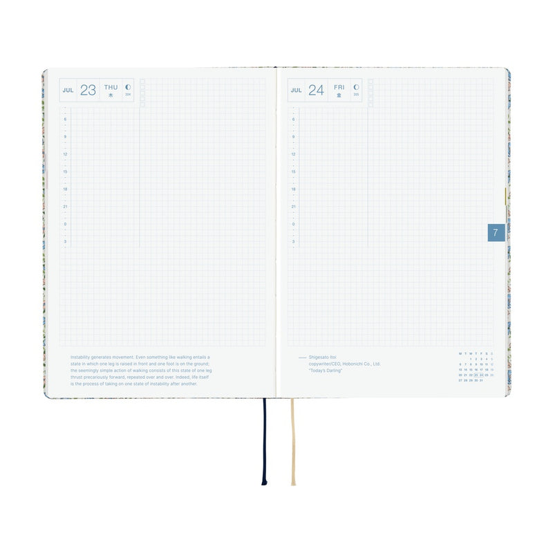 Hobonichi Techo A5 HON 2026 Liberty Fabrics: Sasha Kiora (January Start)