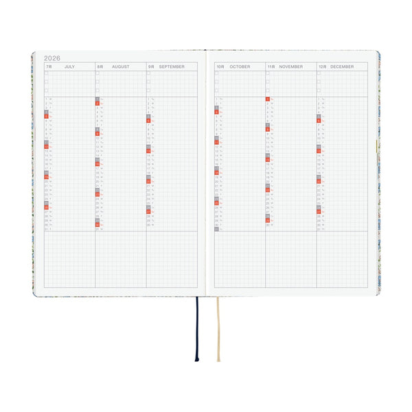 Hobonichi Techo A5 HON 2026 Liberty Fabrics: Sasha Kiora (January Start)