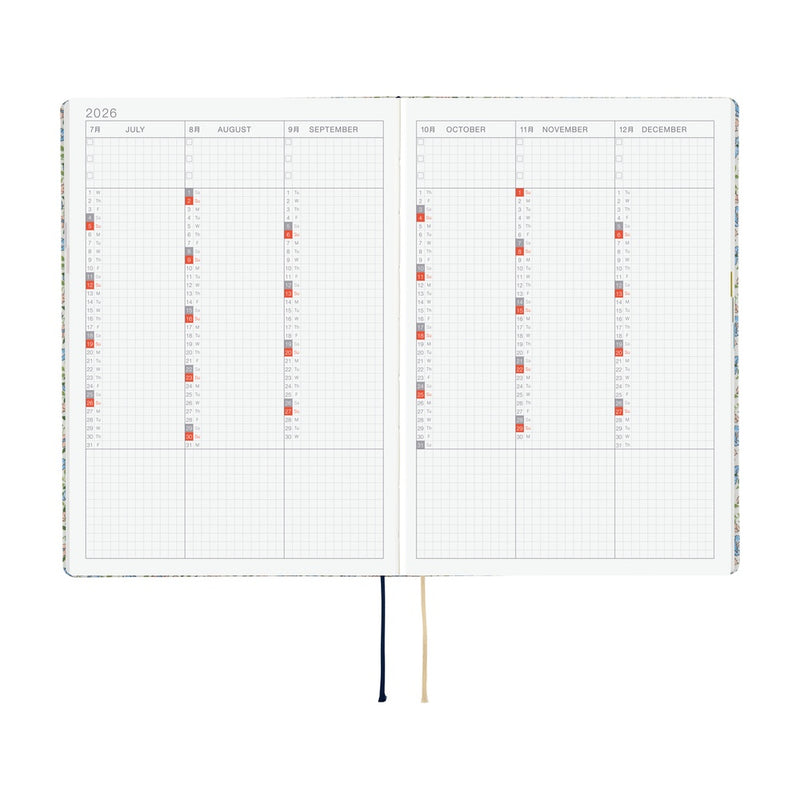 Hobonichi Techo A5 HON 2026 Liberty Fabrics: Sasha Kiora (January Start)