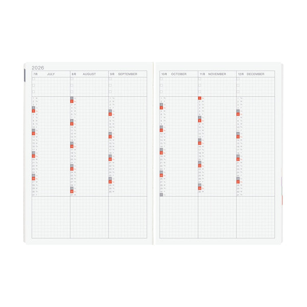 Hobonichi Techo A5 HON 2026 Paper Series: Black Gingham (January Start)