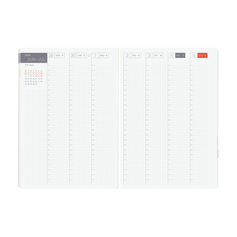 Hobonichi Techo A5 HON 2026 Paper Series: Black Gingham (January Start)