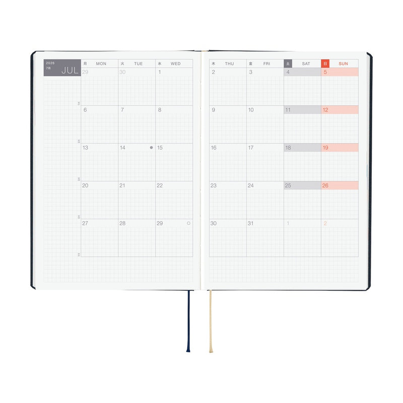 Hobonichi Techo A5 HON 2026 Slash - Navy (January Start)
