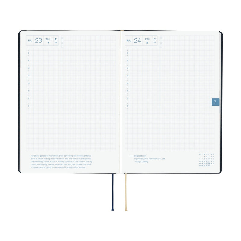 Hobonichi Techo A5 HON 2026 Slash - Navy (January Start)