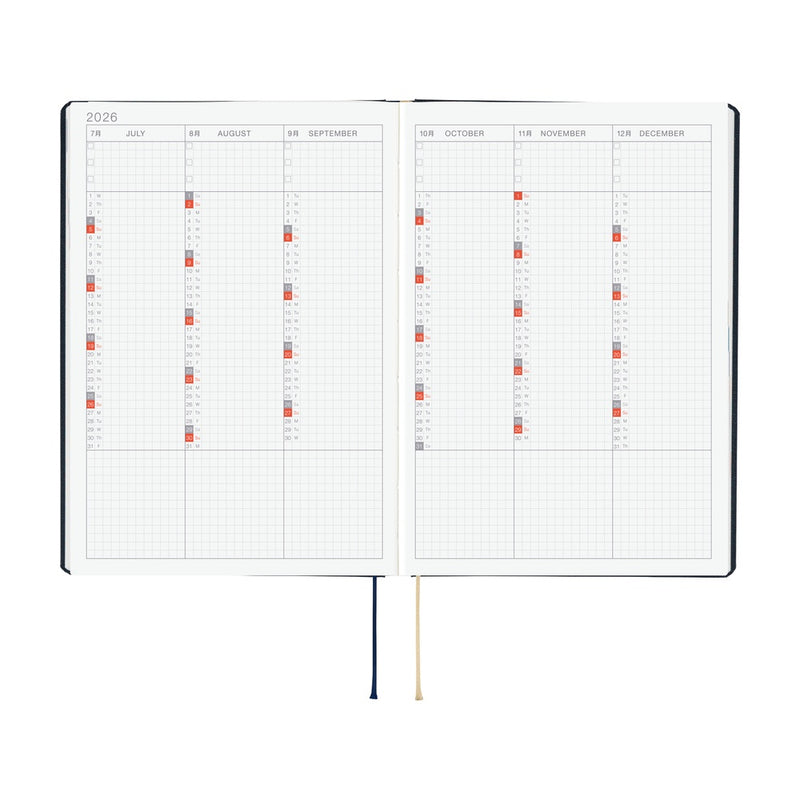 Hobonichi Techo A5 HON 2026 Slash - Navy (January Start)