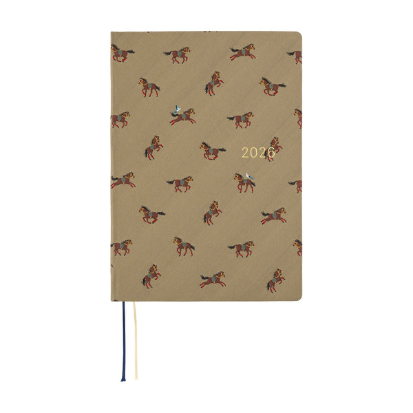 Hobonichi Techo A5 HON 2026 Bow & Tie: Galloping Horses (January Start)
