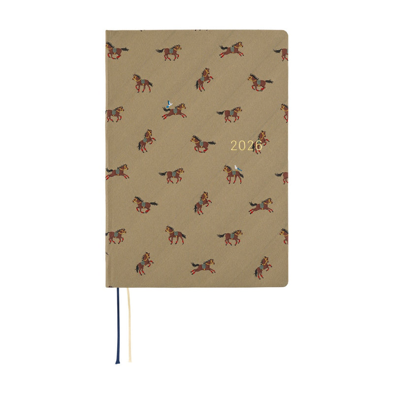 Hobonichi Techo A5 HON 2026 Bow & Tie: Galloping Horses (January Start)