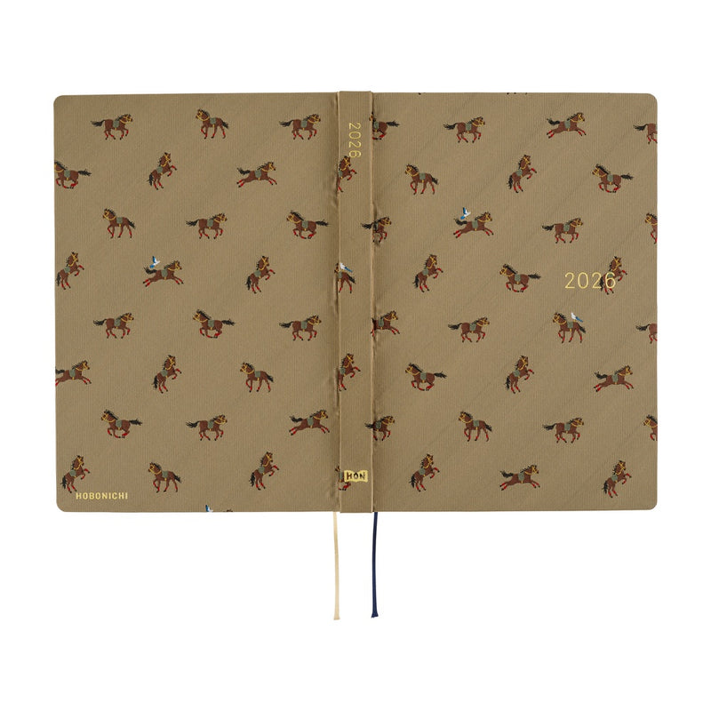 Hobonichi Techo A5 HON 2026 Bow & Tie: Galloping Horses (January Start)