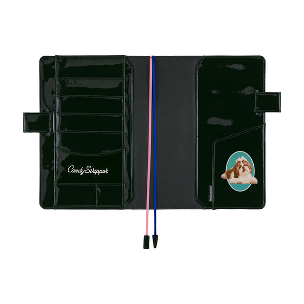 Hobonichi A5 Cover - Candy Stripper: Random Dog & Cat (Black)