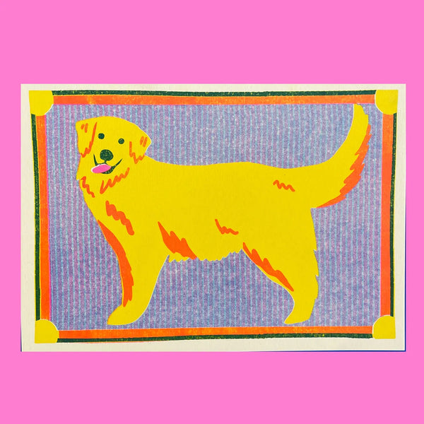 Golden Retriever A5 Riso Print