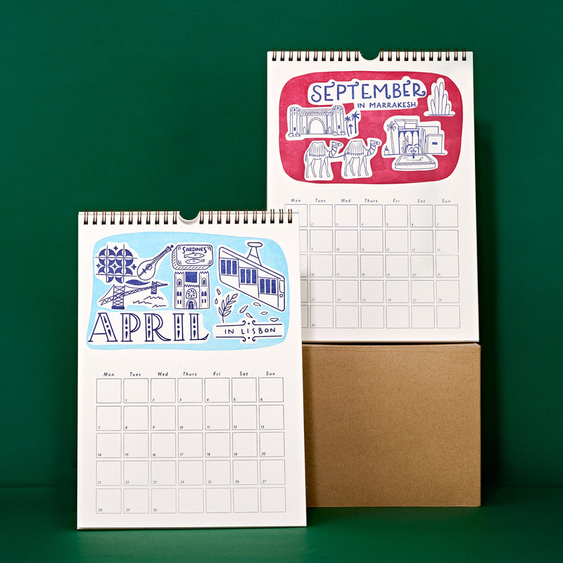 Hunter Paper Co 2025 Cities Letterpress A4 Calendar