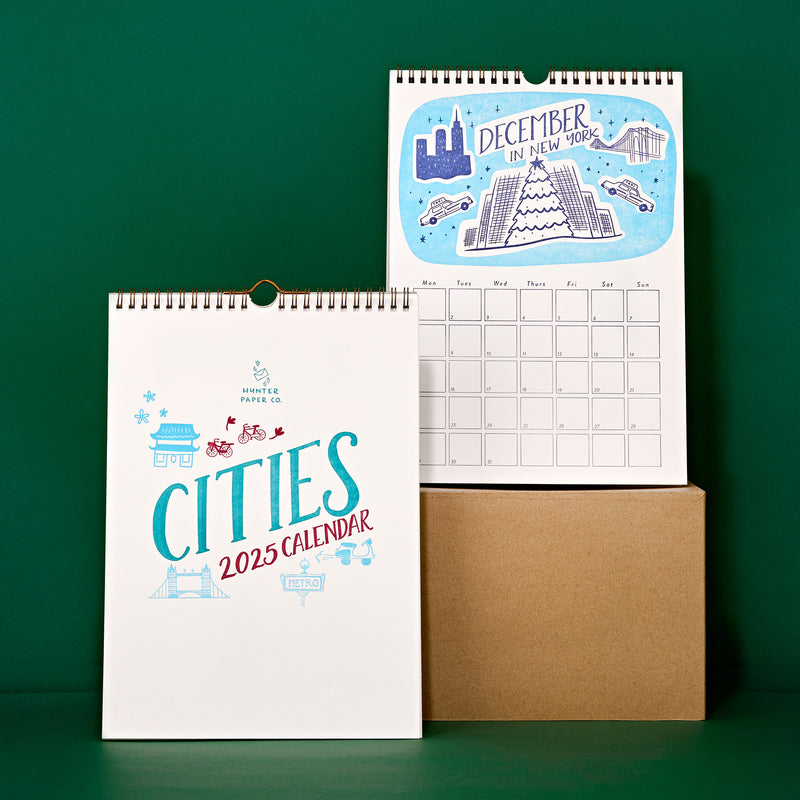 Hunter Paper Co 2025 Cities Letterpress A4 Calendar