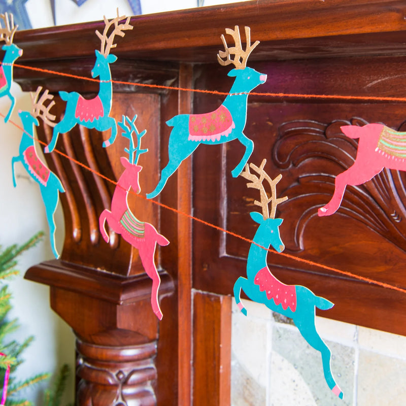 East End Press Christmas Bright Reindeer Garland