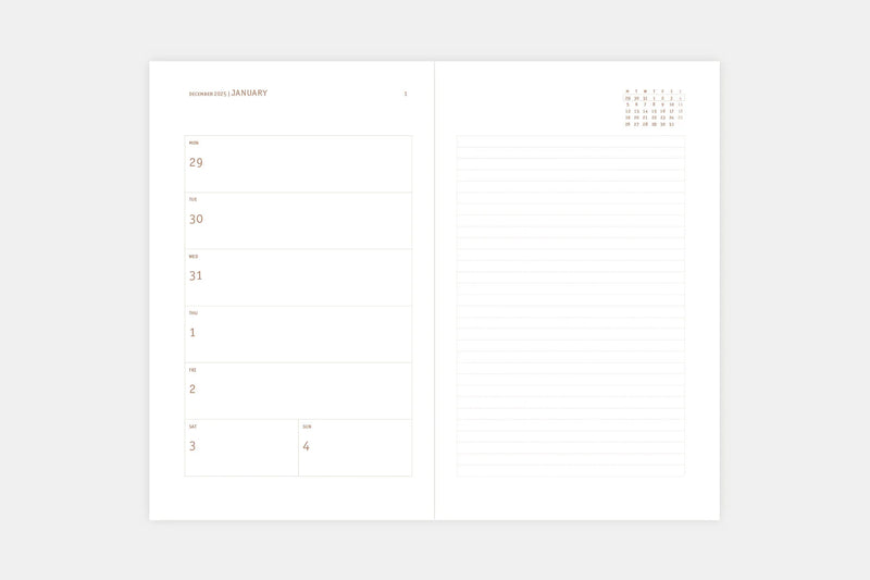 Papierniczeni Copper softcover 2026 Weekly Diary