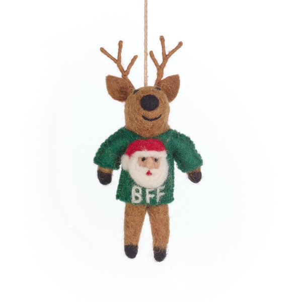 Reindeer Santa BFF Tree Hanging Decoration