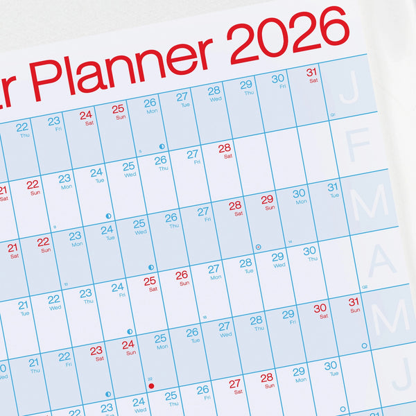 Crispin Finn 2026 Year Wall Planner - Landscape View