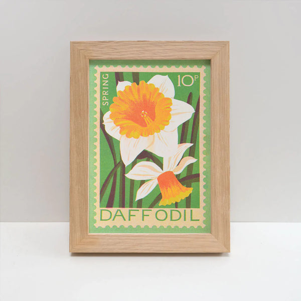 Daffodil Stamp - A5 Risograph Print