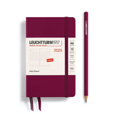 Leuchtturm 2025 Hardcover Diary - Daily Planner A6 Port Red