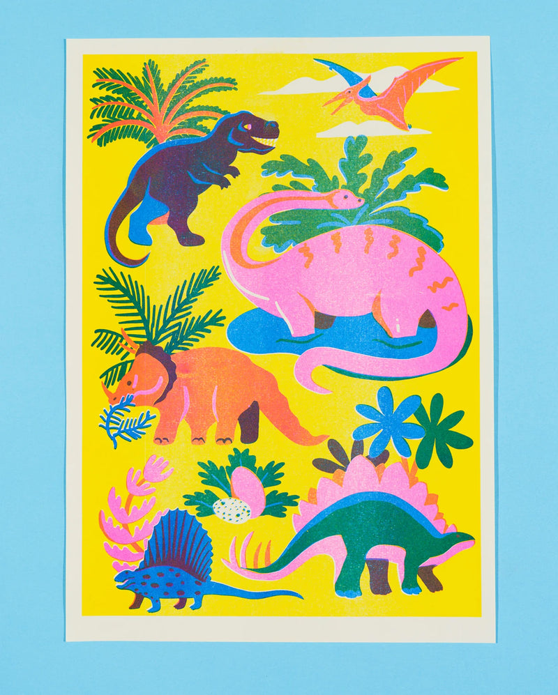 Dinosaur A3 Riso Print