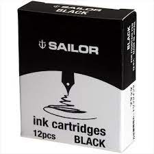 Sailor Jentle Black Ink Cartridges Pack of 12