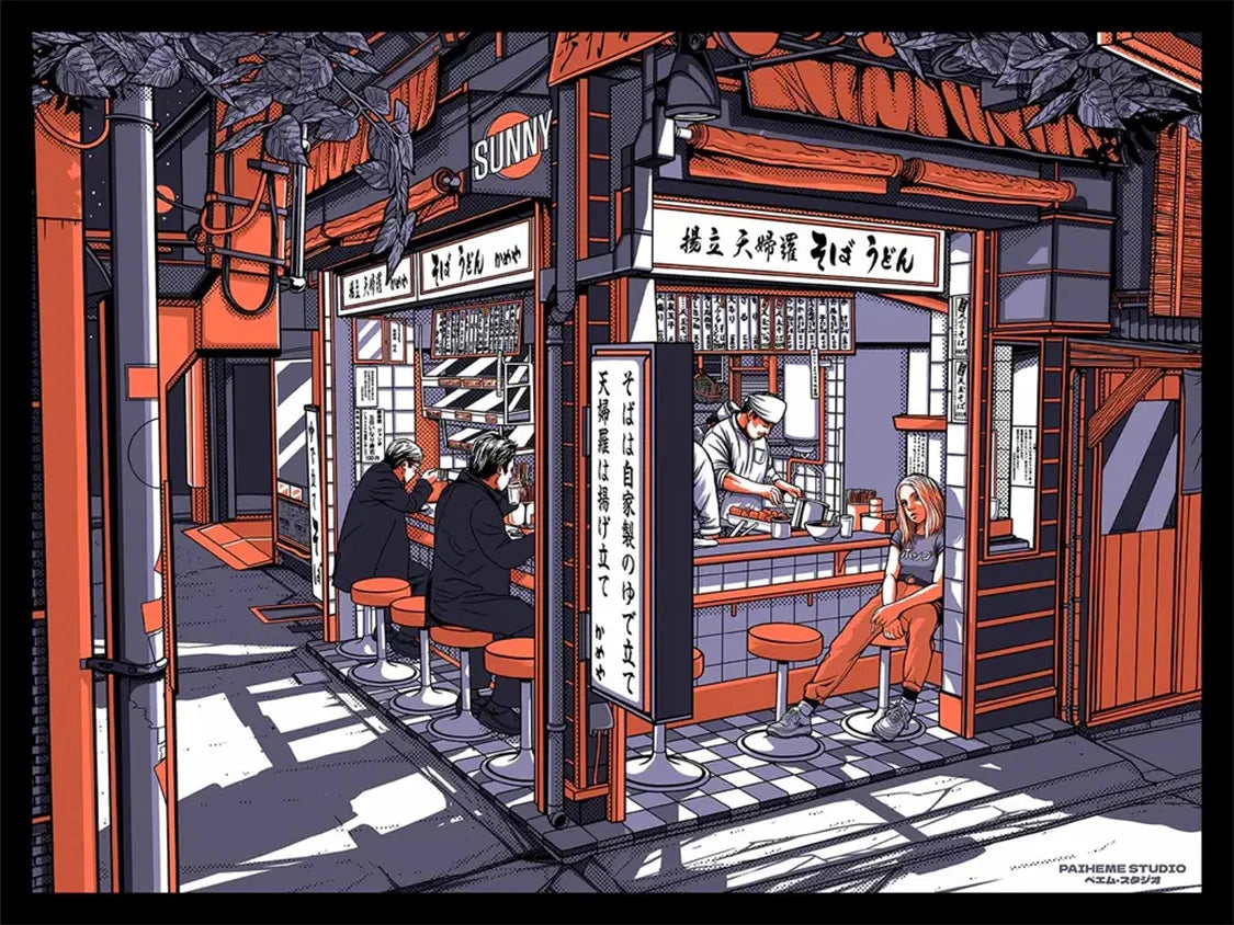 Paiheme Studio - Shibuya By Night 30x40cm Print
