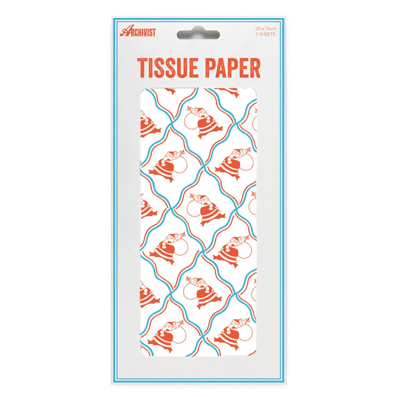 Archivist Santa Illustrated Tissue Paper