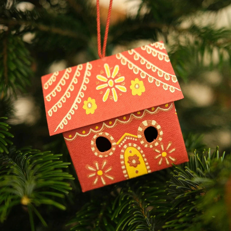 East End Press Gingerbread House Screen-Printed Decoration