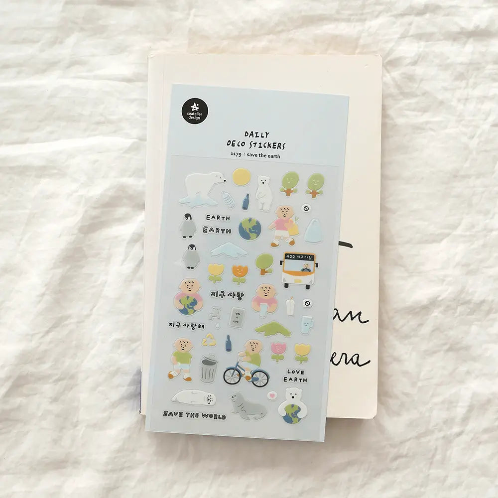 Suatelier Stickers no.1179 Save the Earth