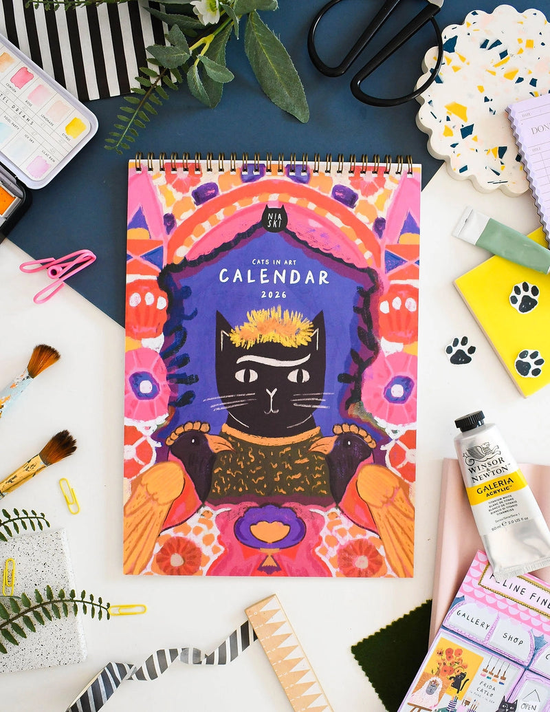 2026 Cats in Art Wall Calendar