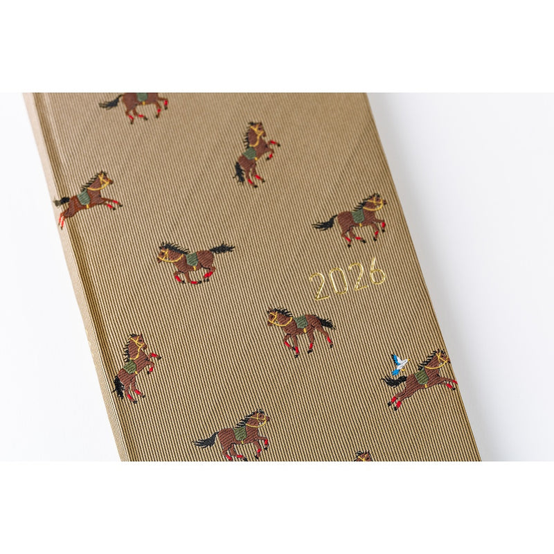 Hobonichi Weeks 2026 Bow & Tie: Galloping Horses (January Start)