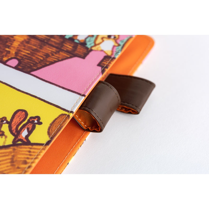 Hobonichi A5 Cover - 100%ORANGE: Where's the Squirrel Going