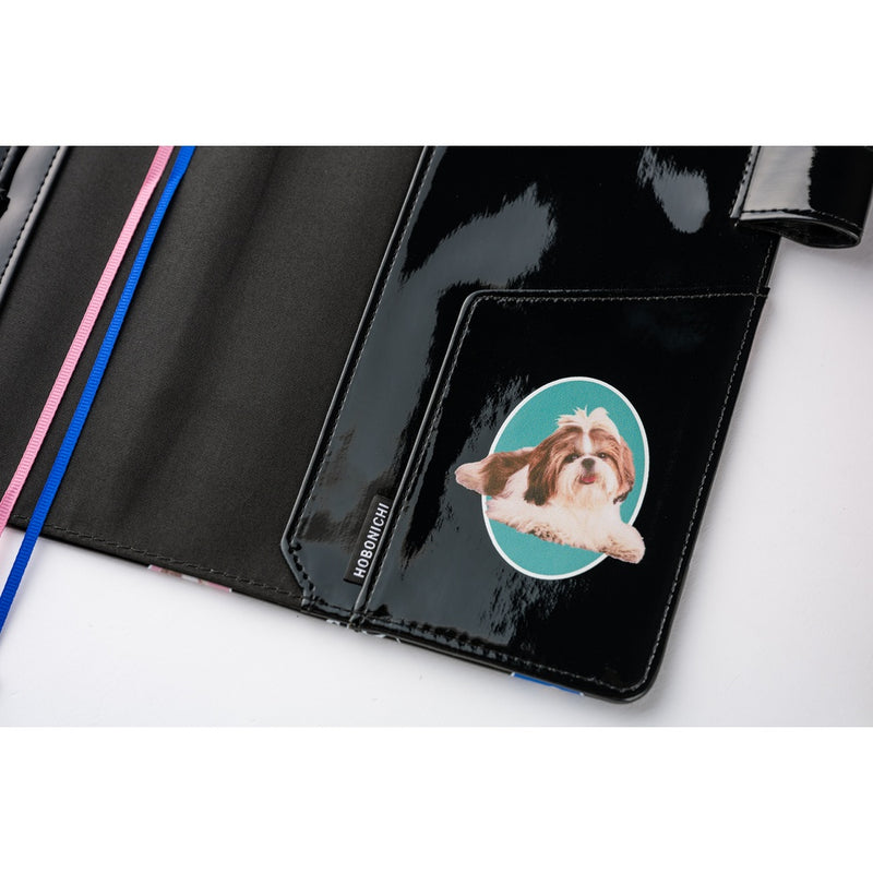 Hobonichi A5 Cover - Candy Stripper: Random Dog & Cat (Black)
