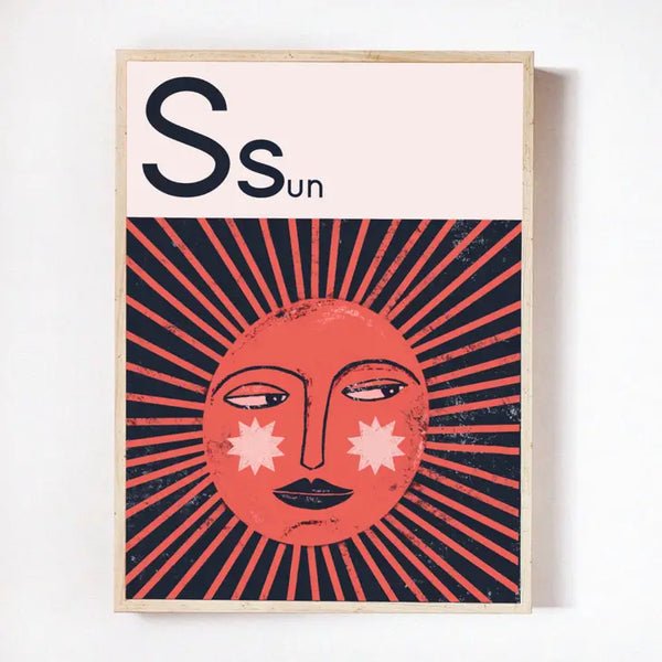 S for Sun Art Print A3