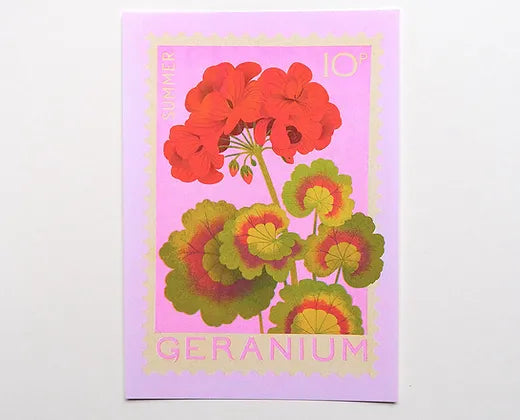 Gernanium Stamp - A5 Risograph Print