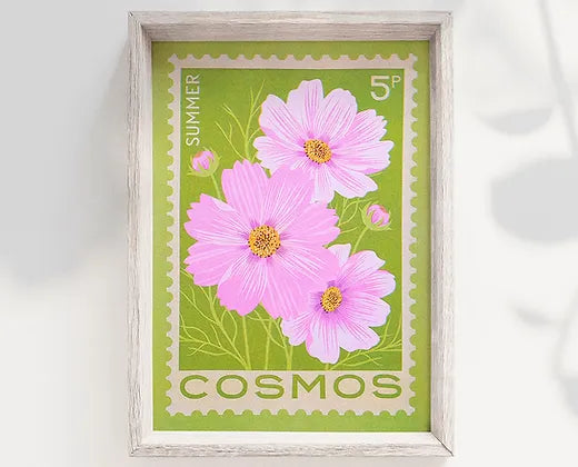 Cosmos Stamp - A5 Risograph Print
