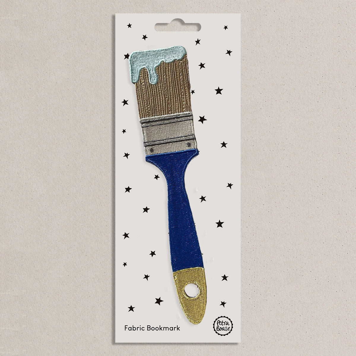 Blue Paintbrush Fabric Bookmark