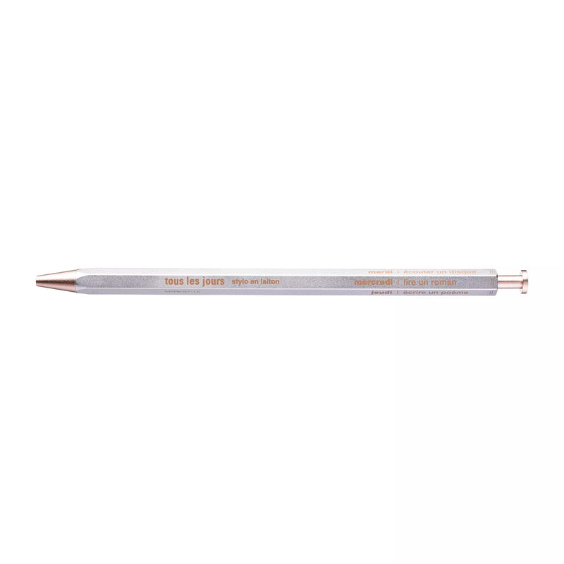 Mark's Days Brass Needlepoint Gel Pen Silver