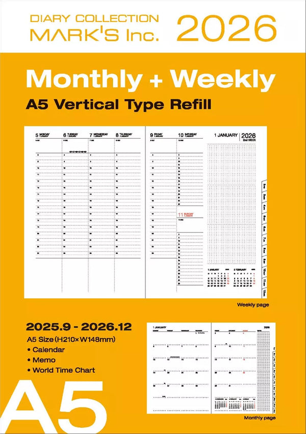 Mark's 2025/26 A5 Mid Year Academic Diary Refill