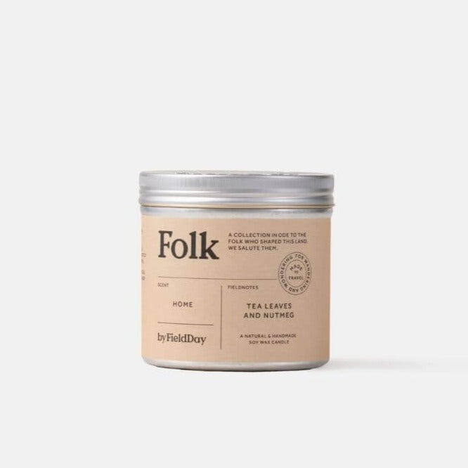 FieldDay Home Folk Tin Candle - Tea Leaves and Nutmeg