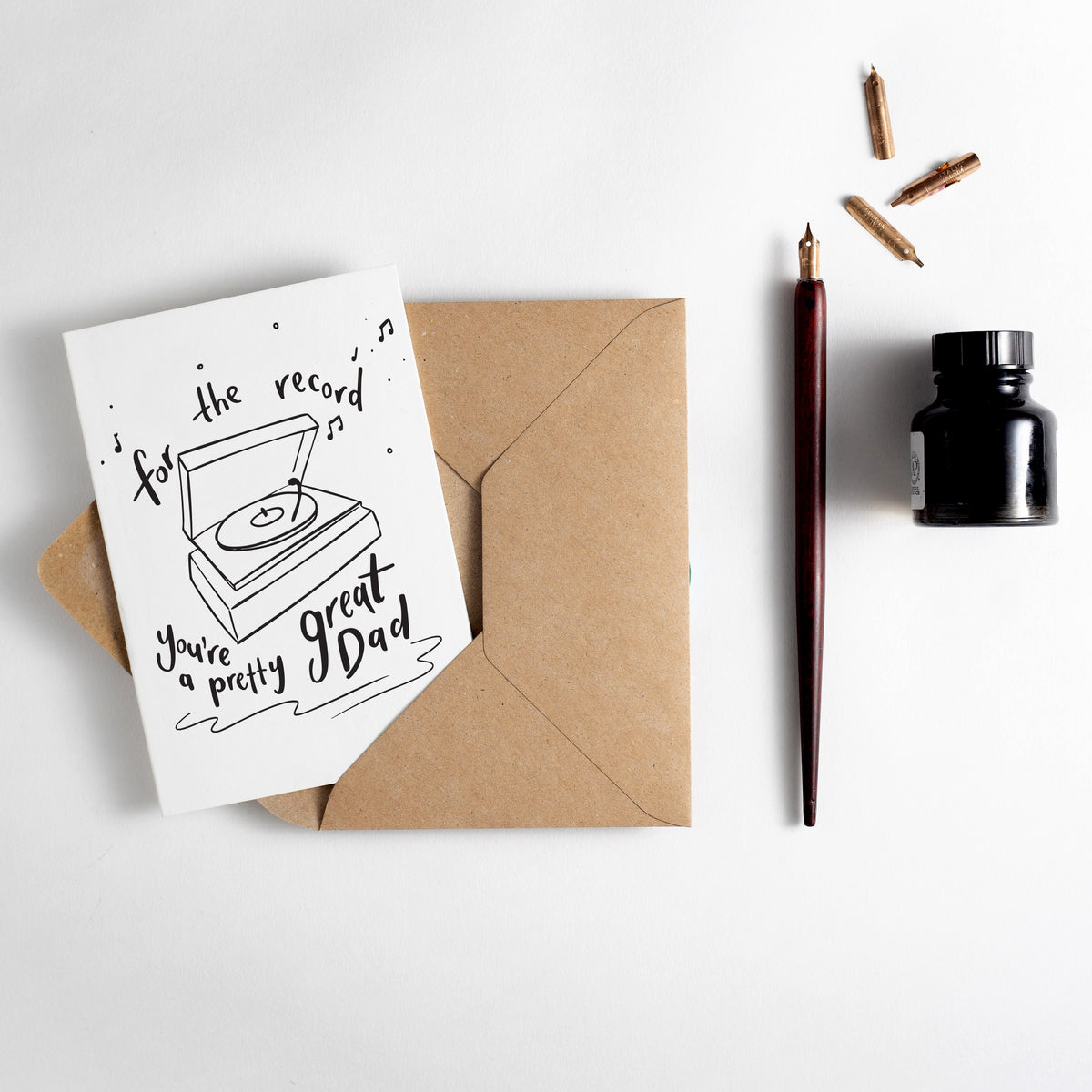 For The Record You're A Pretty Great Dad Letterpress Card
