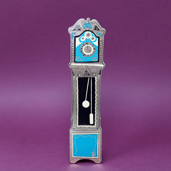 Grandfather Clock Leather Bookmark