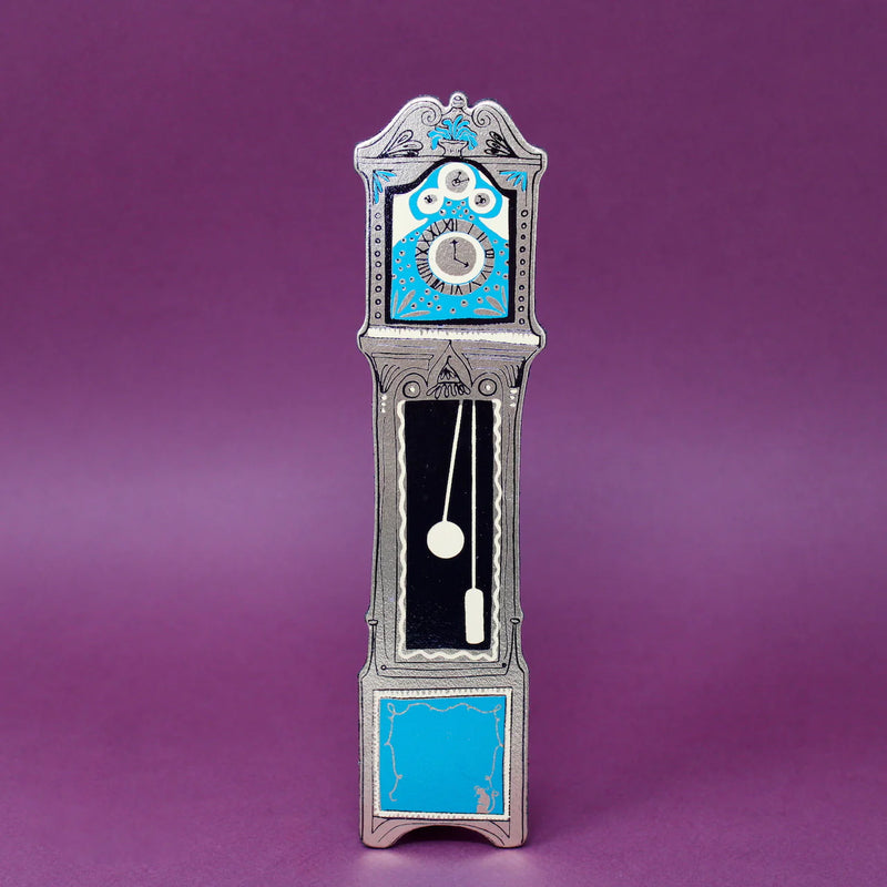 Grandfather Clock Leather Bookmark