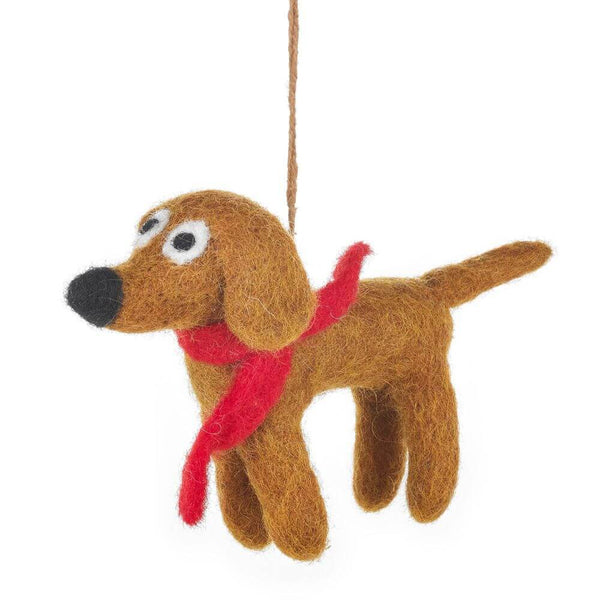 Dog in Scarf Christmas Tree Hanging Decoration