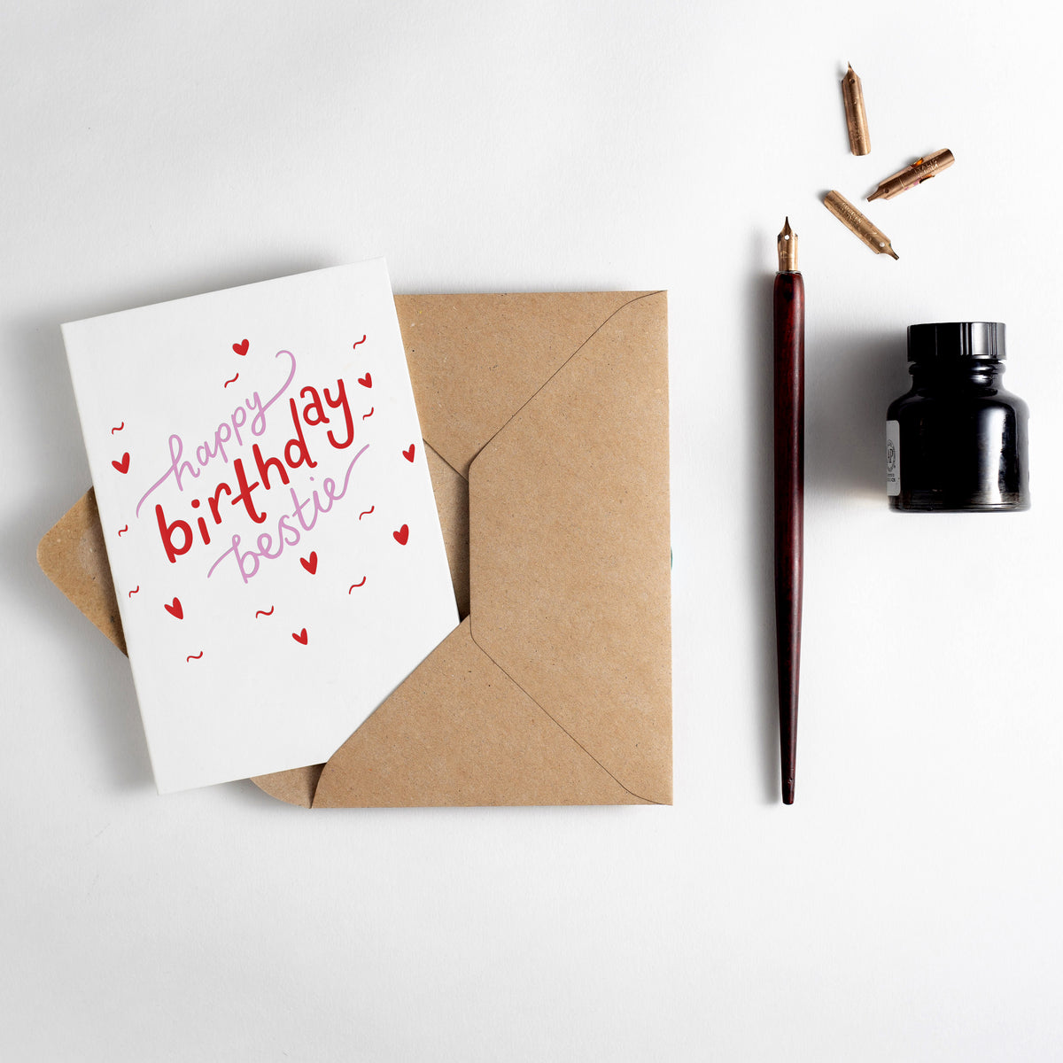 Happy Birthday Bestie Letterpress Card