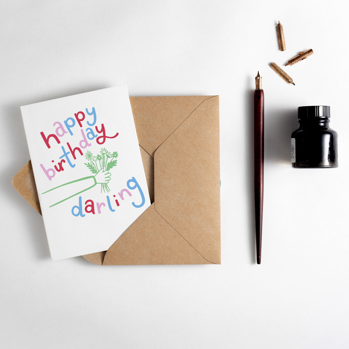 Happy Birthday Darling Letterpress Card